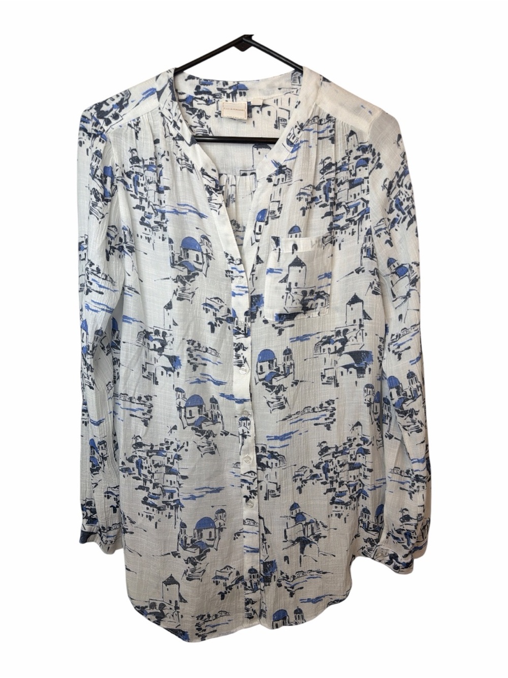 Zac & Rachel Greek Scenery Print LS Lightweight Shirt